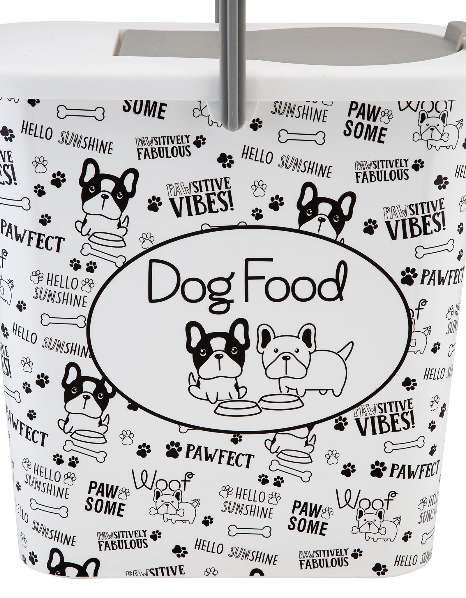 Pounce + Fetch 3 Gallon Pet Dry Food Container with Scooper White