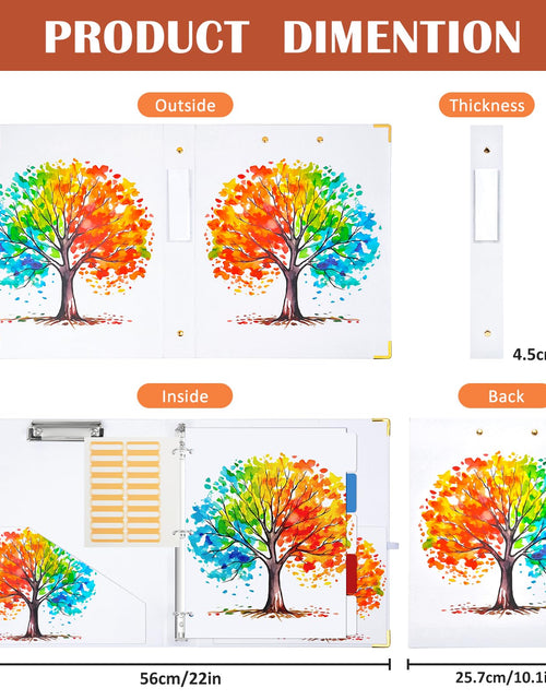 Load image into Gallery viewer, Lattlefnki Cute 3 Ring Binder 1 Inch Round Clipboard White 5 Dividers 8.5x11

