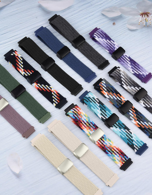Load image into Gallery viewer, MVSSAT Braided Magnetic Buckle Watch Band 22mm Rainbow
