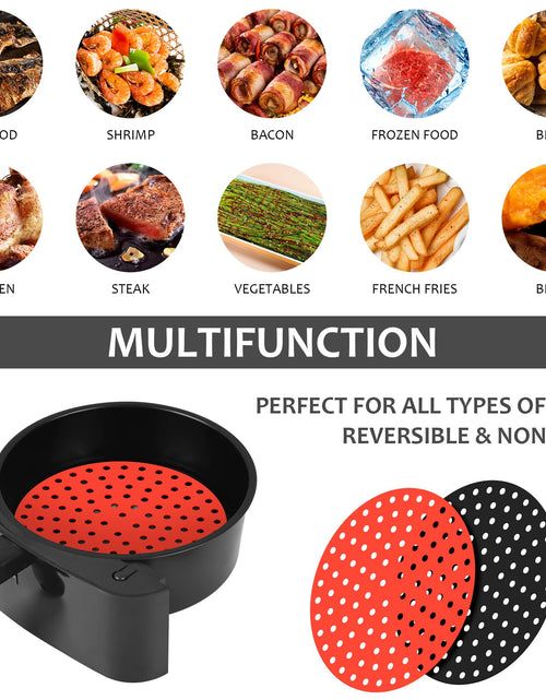 Load image into Gallery viewer, Viwehots Silicone Air Fryer Liners 8" Non Stick Reusable 4 Pack Mixed Colors
