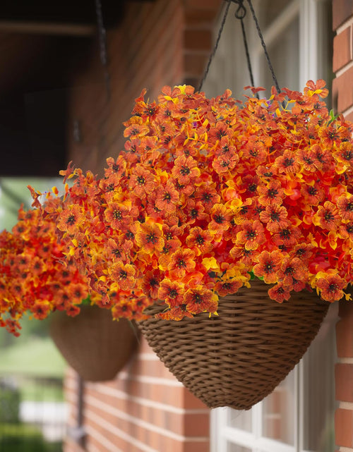 Load image into Gallery viewer, Grunyia 16 Bundles Artificial Fall Flowers Orange 16in UV Resistant Plastic
