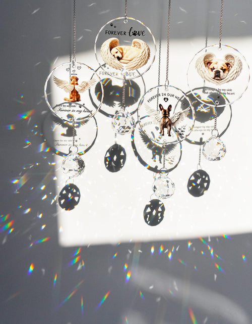 Load image into Gallery viewer, YU FENG 11.8in Dog Angel Crystal Suncatcher Memorial Rainbow Bridge
