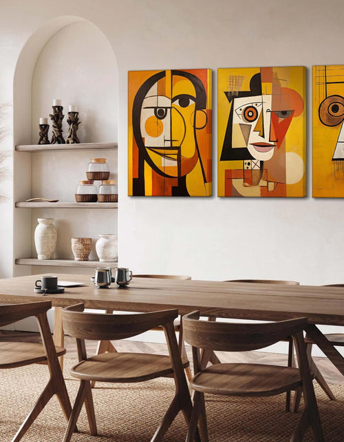 Load image into Gallery viewer, LAJDXSX 3 Pcs Abstract Portrait Canvas Wall Art Orange 12x16in Set
