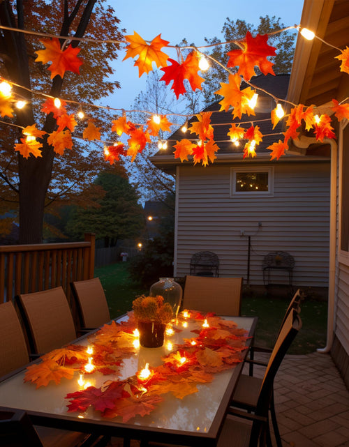 Load image into Gallery viewer, Feybxla 2 Pack Maple Leaf String Lights 20ft 60 LED Multicolor Waterproof

