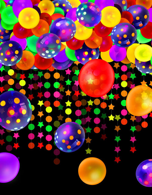 Load image into Gallery viewer, Sumind Halloween Neon Balloon Arch Kit 100 Pcs 53ft Glow Black Light Polka Dot
