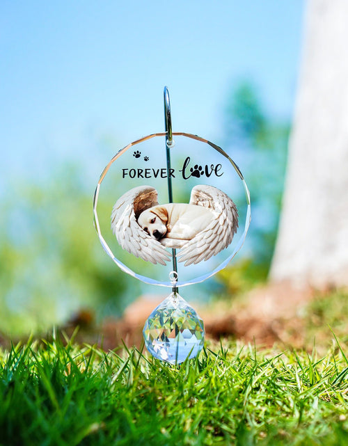 Load image into Gallery viewer, YU FENG 11.8in Dog Angel Crystal Suncatcher Memorial Rainbow Bridge
