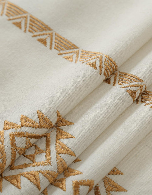 Load image into Gallery viewer, ColorBird Boho Embroidered Gold Brown Curtains 52x63in 2 Panels Set
