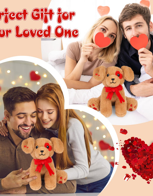 Load image into Gallery viewer, Prewplam Valentines Plush Love Dog Stuffed Animal Toy Brown 1 Inch
