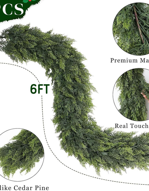 Load image into Gallery viewer, ESTABA 6FT Real Touch Cedar Garland Artificial Green Pine Christmas Decor
