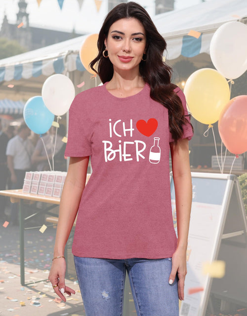 Load image into Gallery viewer, CQF Oktoberfest Women's Ich Liebe Bier T-Shirt Casual German Tee

