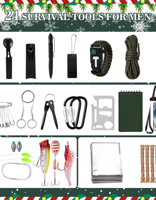 Load image into Gallery viewer, GiftSketch Survival Kit Advent Calendar 2025 24 Days Outdoor Camping Black

