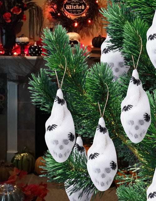Load image into Gallery viewer, Watayo 12 Pcs Mini Halloween Skull Decorations 4x1.5in White Gauze Wrapped
