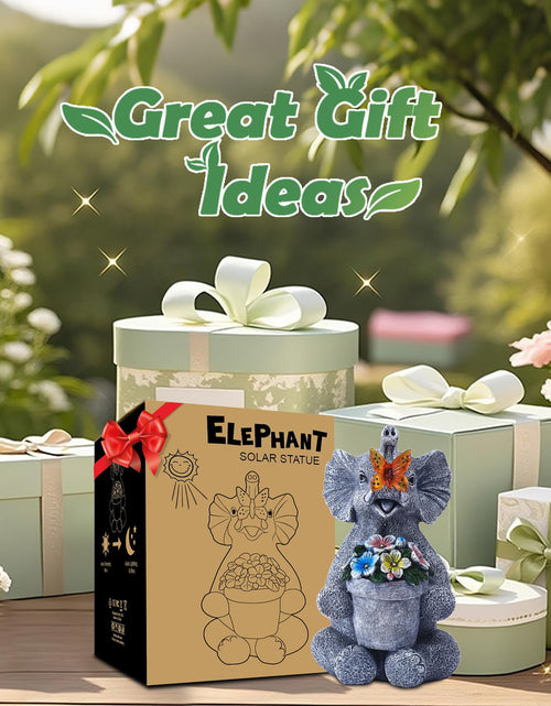 Load image into Gallery viewer, Acgarten Solar Elephant Statue Outdoor Garden Decor Porch Patio Lawn Light
