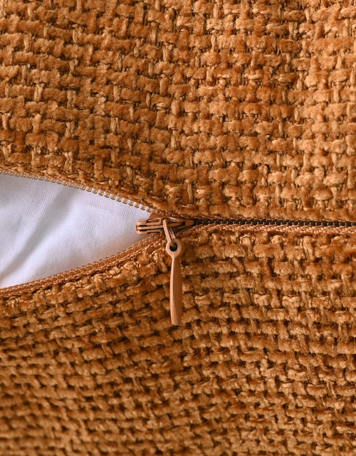 Load image into Gallery viewer, Cozoomy Chenille Linen Throw Pillow Covers 12x20 Inch Rustic Bronze Set of 2
