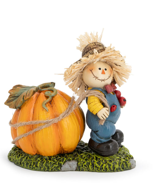 Load image into Gallery viewer, Hodao Thanksgiving Scarecrow Turkey Pumpkin Decor Farmhouse Fall Centerpiece Red
