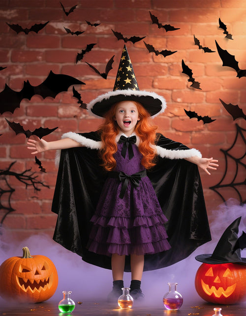 Load image into Gallery viewer, PFAMKEER Halloween Bat Stickers 120pcs 3D Black PVC Various Sizes
