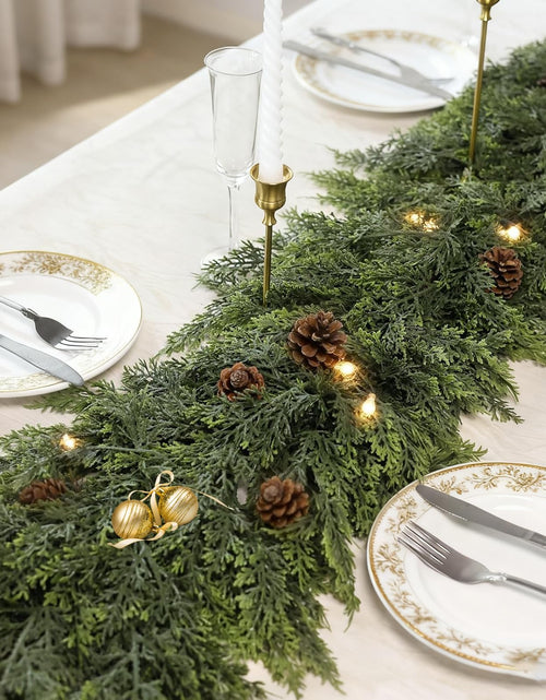 Load image into Gallery viewer, ESTABA 6FT Real Touch Cedar Garland Artificial Green Pine Christmas Decor
