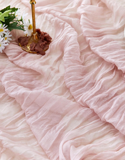 Load image into Gallery viewer, ZKPMJH 6PCS Dusty Pink Cheese Cloth Table Runner 35x120in Boho Gauze
