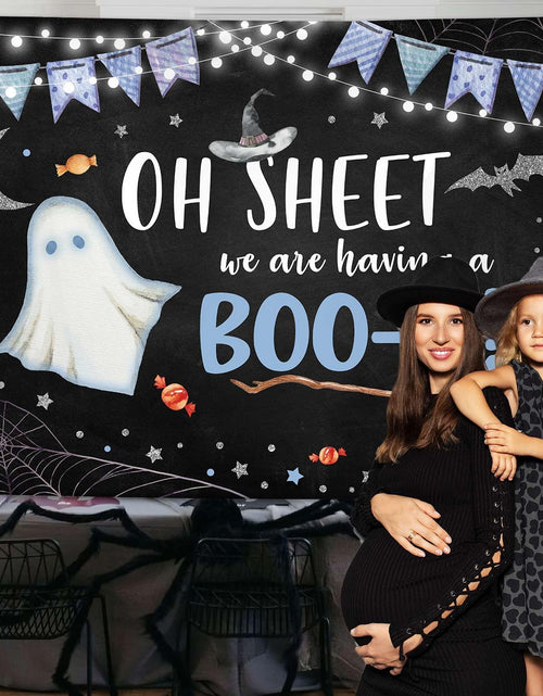 Load image into Gallery viewer, MEHOFOND Halloween Baby Shower Party Backdrop Purple Vinyl 7x5ft
