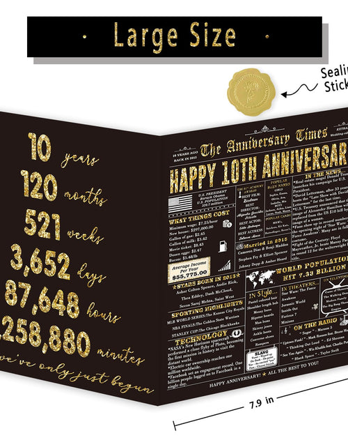 Load image into Gallery viewer, Londue 10 Year Anniversary Card for Him Her Romantic Tin Gift Couple
