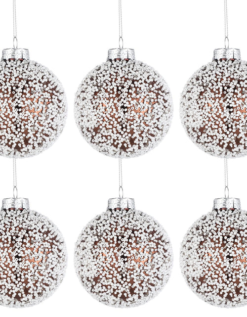 Load image into Gallery viewer, Soulchen 6 Pcs Vintage Metallic Glass Christmas Tree Ornaments 3.15in Brown
