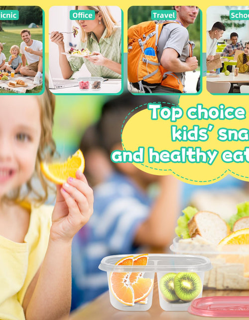 Load image into Gallery viewer, ISUSSER 50Pc Reusable Snack Pack Containers Double Compartment Clear Plastic
