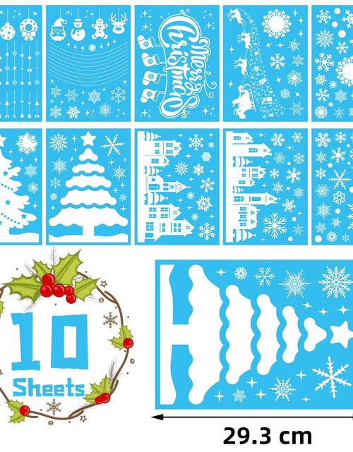 Load image into Gallery viewer, MISS FANTASY Christmas Window Clings 10 Sheets White Snow Scene Decorations
