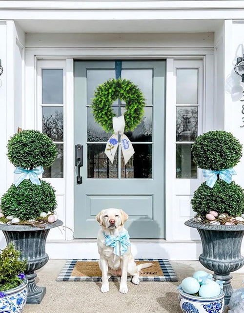 Load image into Gallery viewer, Personalized Boxwood Wreath 20" Front Door Farmhouse Porch Decor Monogram
