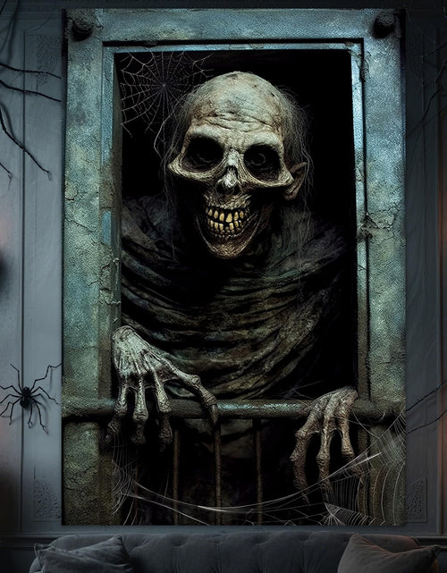 Load image into Gallery viewer, ROOKEA Halloween Vampire Window Curtain Spooky Ghost Banner Indoor Outdoor Decor
