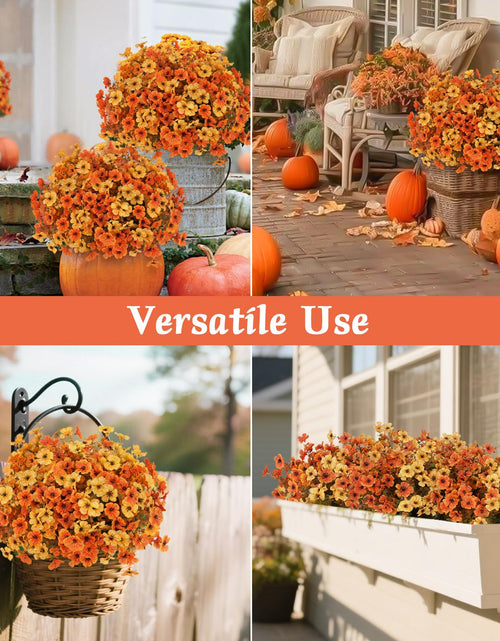Load image into Gallery viewer, RICHMYC Artificial Fall Flowers 12 Bundles Orange Yellow Eucalyptus 13.8IN
