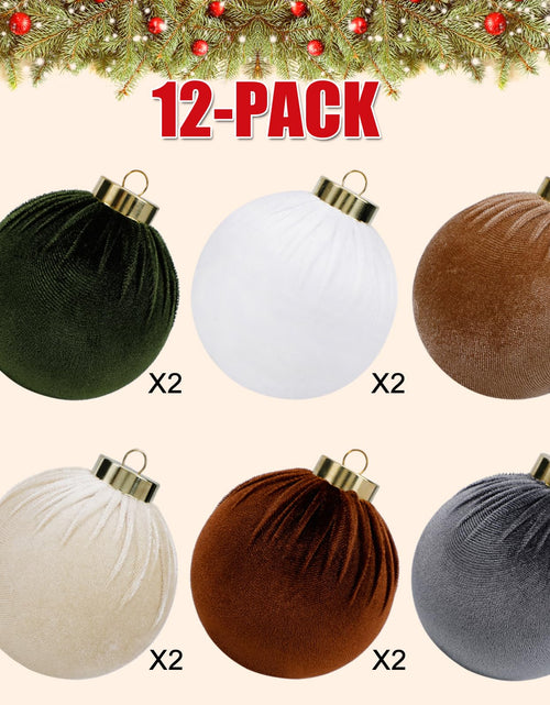 Load image into Gallery viewer, SUPREME XMAS 12 Pcs Velvet Christmas Ornaments Set 80mm Multi Color
