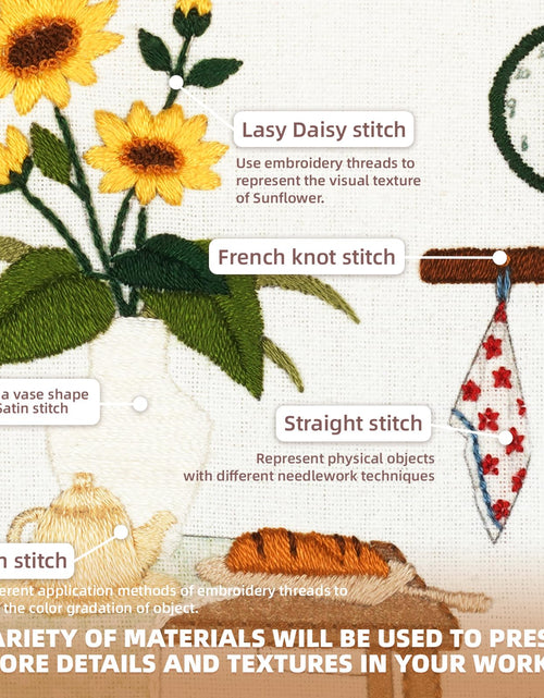 Load image into Gallery viewer, 4 Pack Beginner Embroidery Kits DIY Starter Kit w Hoop Threads Tools
