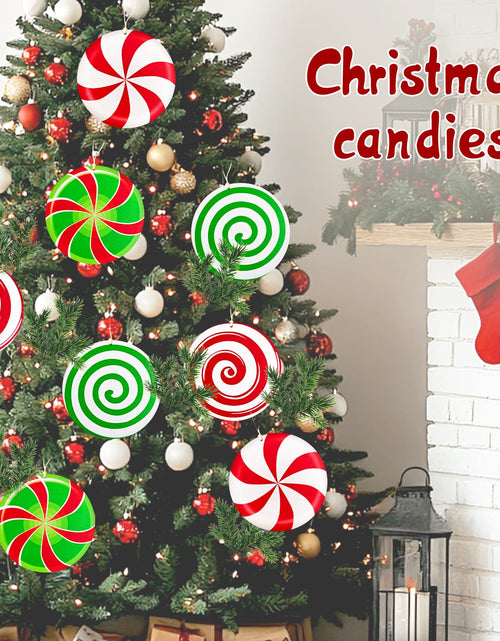 Load image into Gallery viewer, Generic Gingerbread Christmas Wooden Ornaments Large Red White Peppermint
