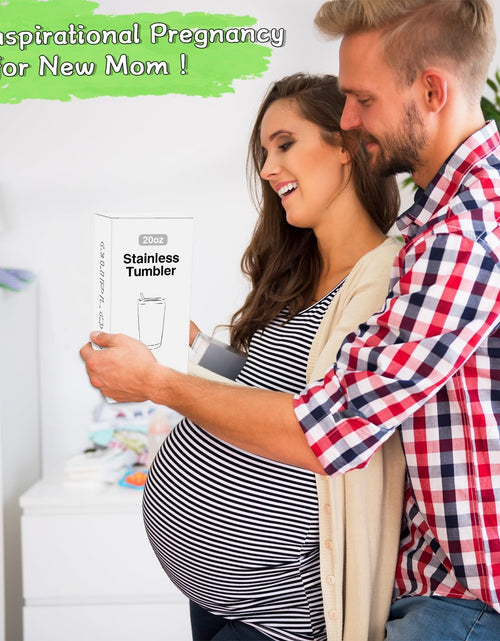 Load image into Gallery viewer, CUPLOOV Pregnant Blue Tumbler 20oz Insulated Cup with Lid &amp; Straw
