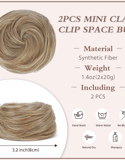 Load image into Gallery viewer, BOGSEA Space Buns Hair Pieces 2PCS Mini Claw Clip 27/613# Color
