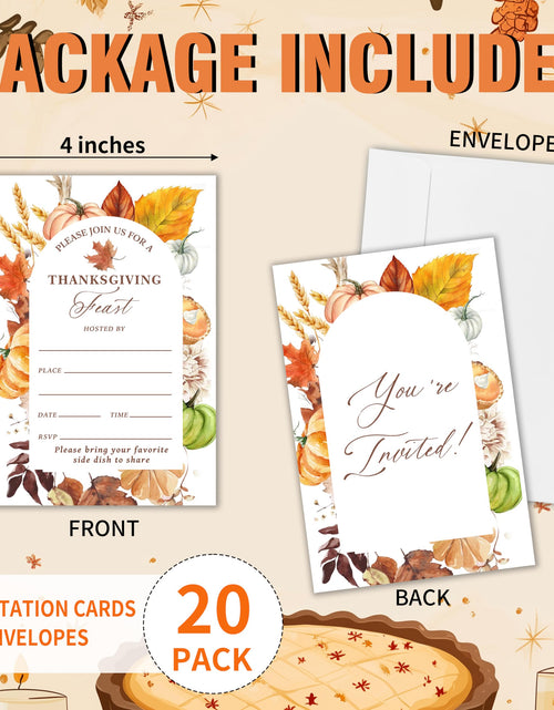 Load image into Gallery viewer, Yhtmbf Thanksgiving Party Invitations 20pcs 4x6 Maple Leaves Pumpkins Fall
