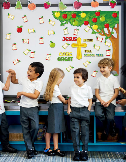 Load image into Gallery viewer, Zonon Religious Classroom Bulletin Board Set Christian Fall Apple Cutouts
