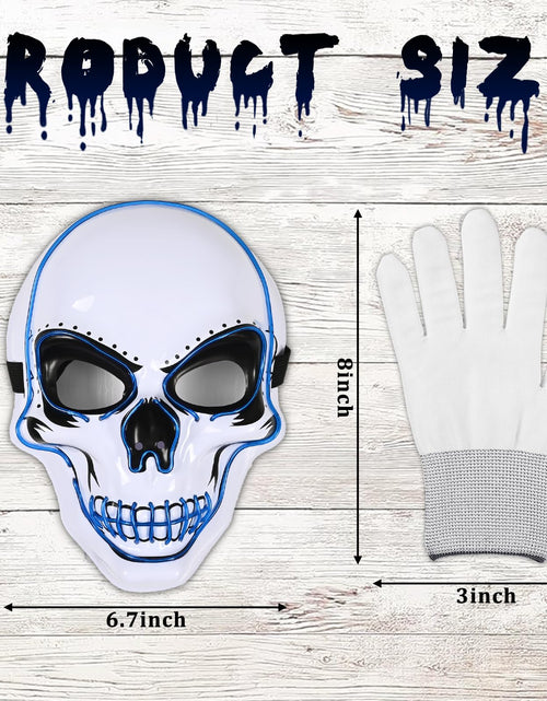 Load image into Gallery viewer, Waipfaru Halloween Scream Mask with Gloves Blue 2PCS Plastic
