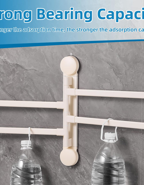 Load image into Gallery viewer, Zynuhmo 4-Arm Swivel Towel Rack 13.78in White Adjustable Suction Cup
