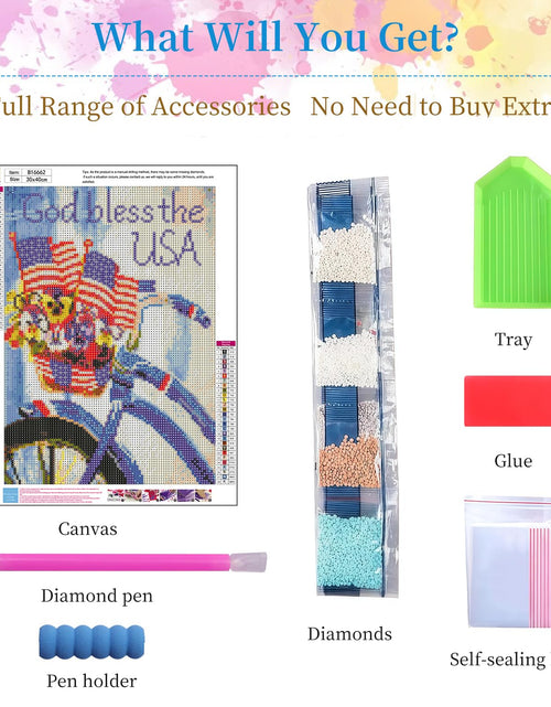 Load image into Gallery viewer, Miairivy God Bless The USA Diamond Art Kit DIY 5D Full Drill 12x16 inches
