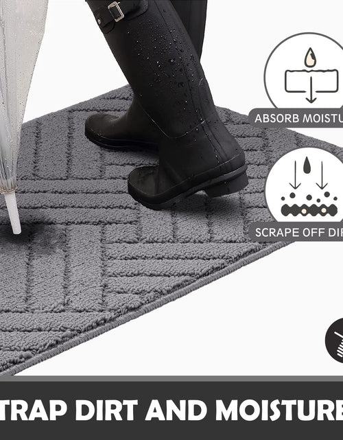 Load image into Gallery viewer, JEEDOVIA Indoor Door Mat Non-Slip Rubber Backing Grey 20x31.5
