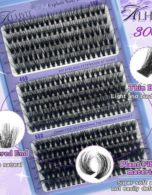 Load image into Gallery viewer, KLHYIT Wispy Lash Clusters 300PCS 10-22mm Mixed D C 30D-50D Eyelash Extensions
