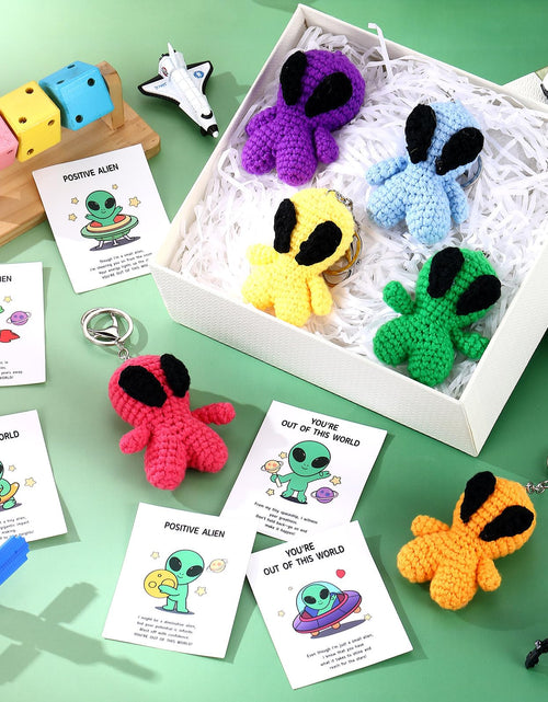 Load image into Gallery viewer, VioraWhite 6 Pcs Crochet Alien Keychain Set Colorful Space Yarn Gift
