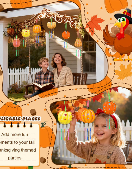 Load image into Gallery viewer, SRIZIAN Pumpkin Wind Chimes Kit DIY Wood Crafts Kids Autumn Party 8 Pack

