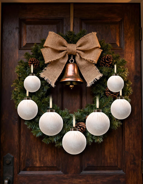 Load image into Gallery viewer, HyDren 24Pcs Beige Velvet Shatterproof Christmas Ornaments Balls 3.15,2.76,2.36"

