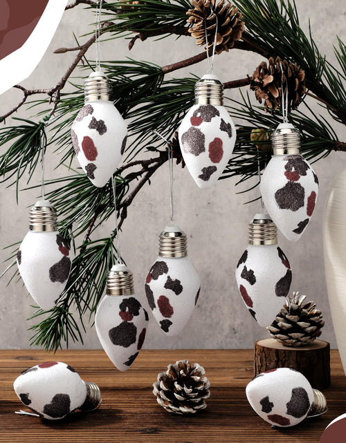 Load image into Gallery viewer, Simgoing 24 Pcs Cow Print Christmas Ornaments 3.15'' Rustic Western Decor
