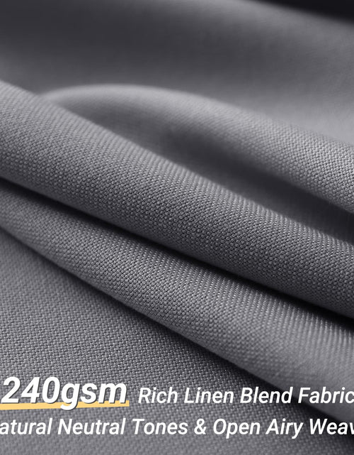 Load image into Gallery viewer, Jolilight Grey Linen Blend Shower Curtain Rustic Cottage 72x72 with Hooks
