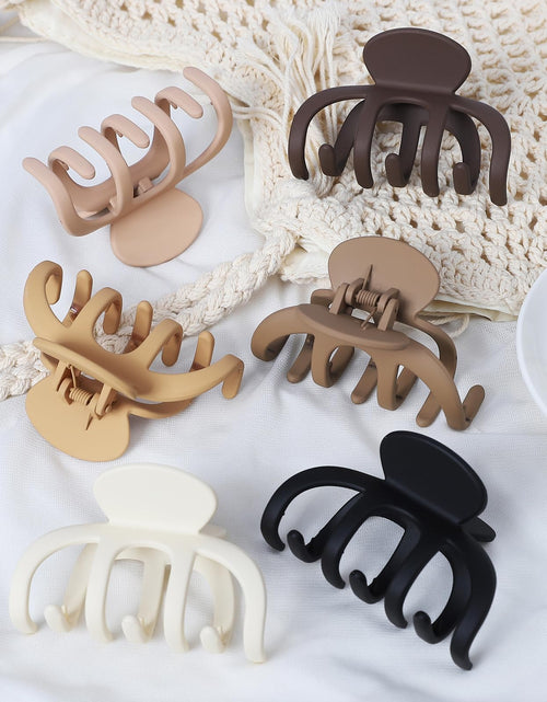 Load image into Gallery viewer, SMKSL Hair Clips 3.5 Inch Medium Brown Matte Banana Jaw Claw Clips

