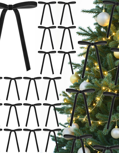 Load image into Gallery viewer, Eunhdet Velvet Christmas Tree Bows Burgundy 5x7in 24 Pcs
