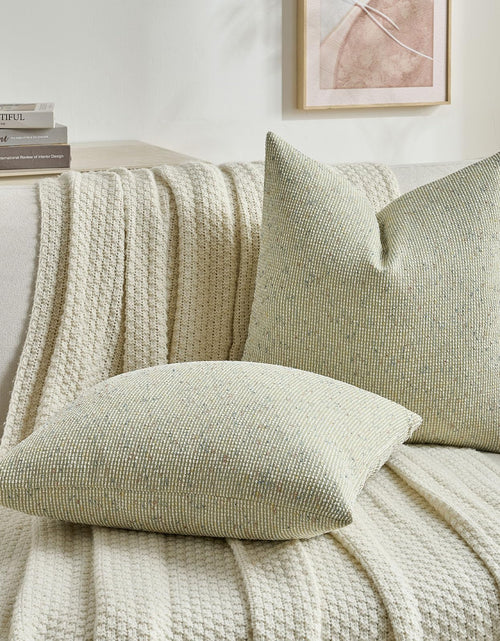 Load image into Gallery viewer, FUTEI Green Chenille Throw Pillow Covers 20x20 Inch Set of 2 Modern Decor
